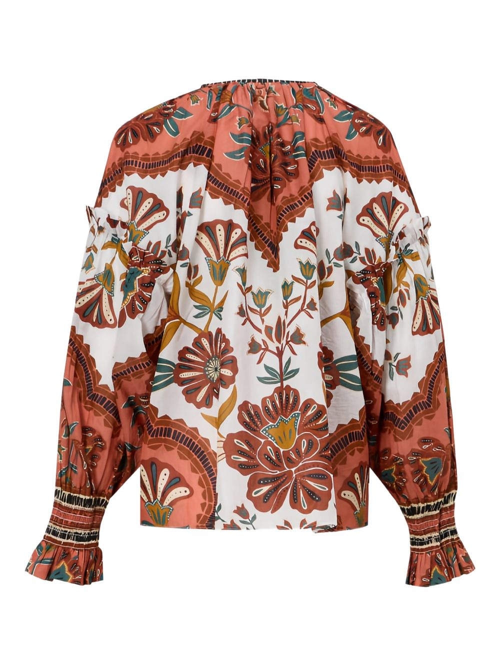 floral-pattern ruffled blouse - 2