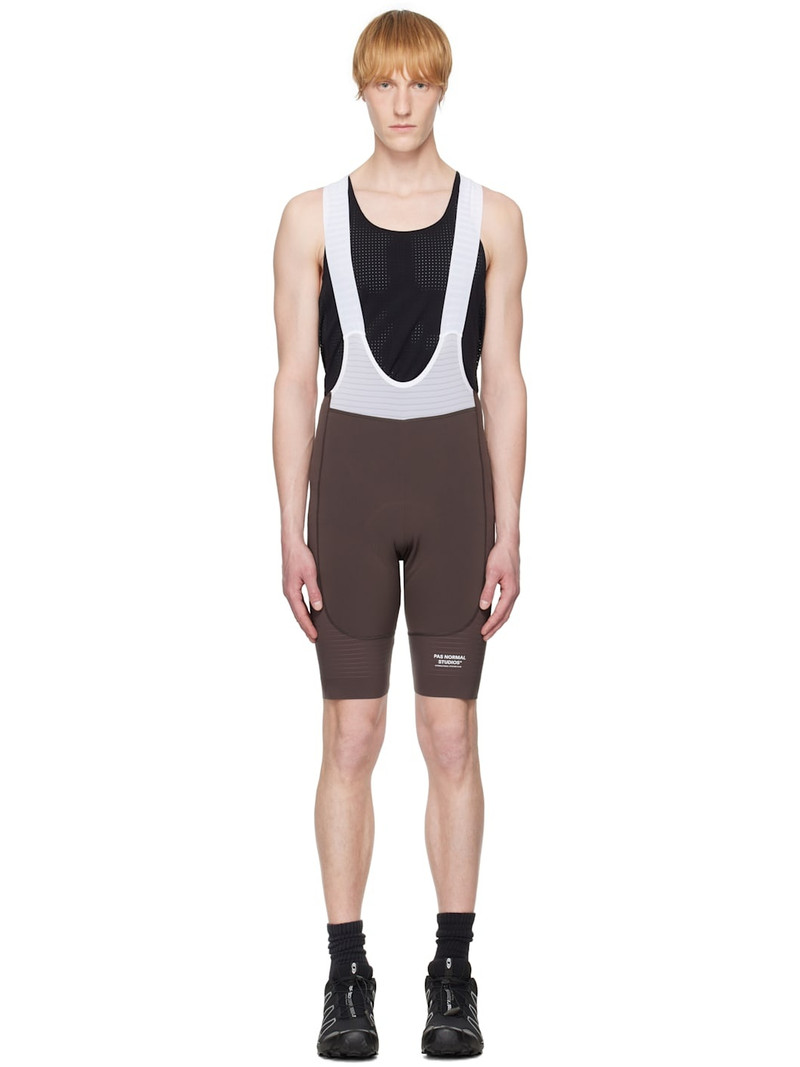Brown & White Mechanism Pro Bib Shorts 1