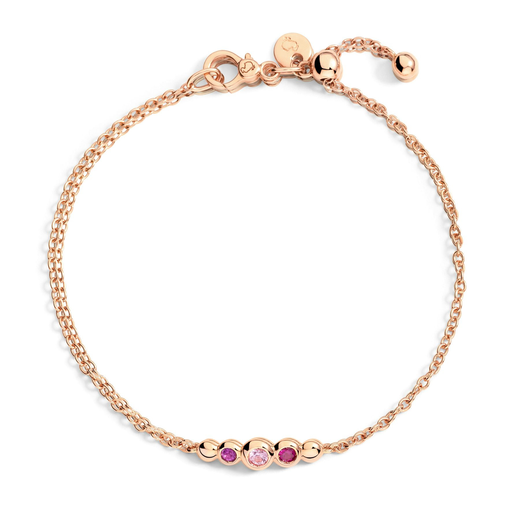 ROSE GOLD  & COLOURED STONE BOLLICINE BRACELET - 1