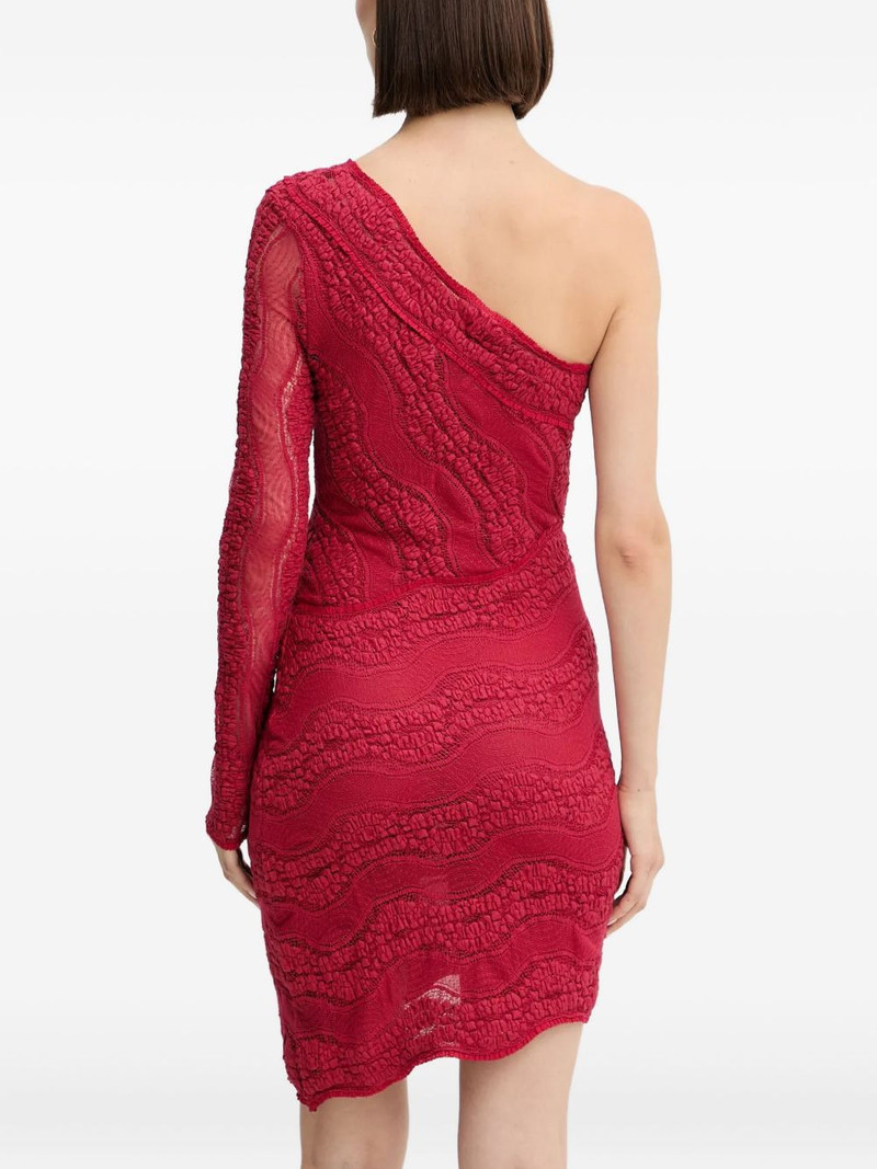 one-shoulder textured mini dress 3
