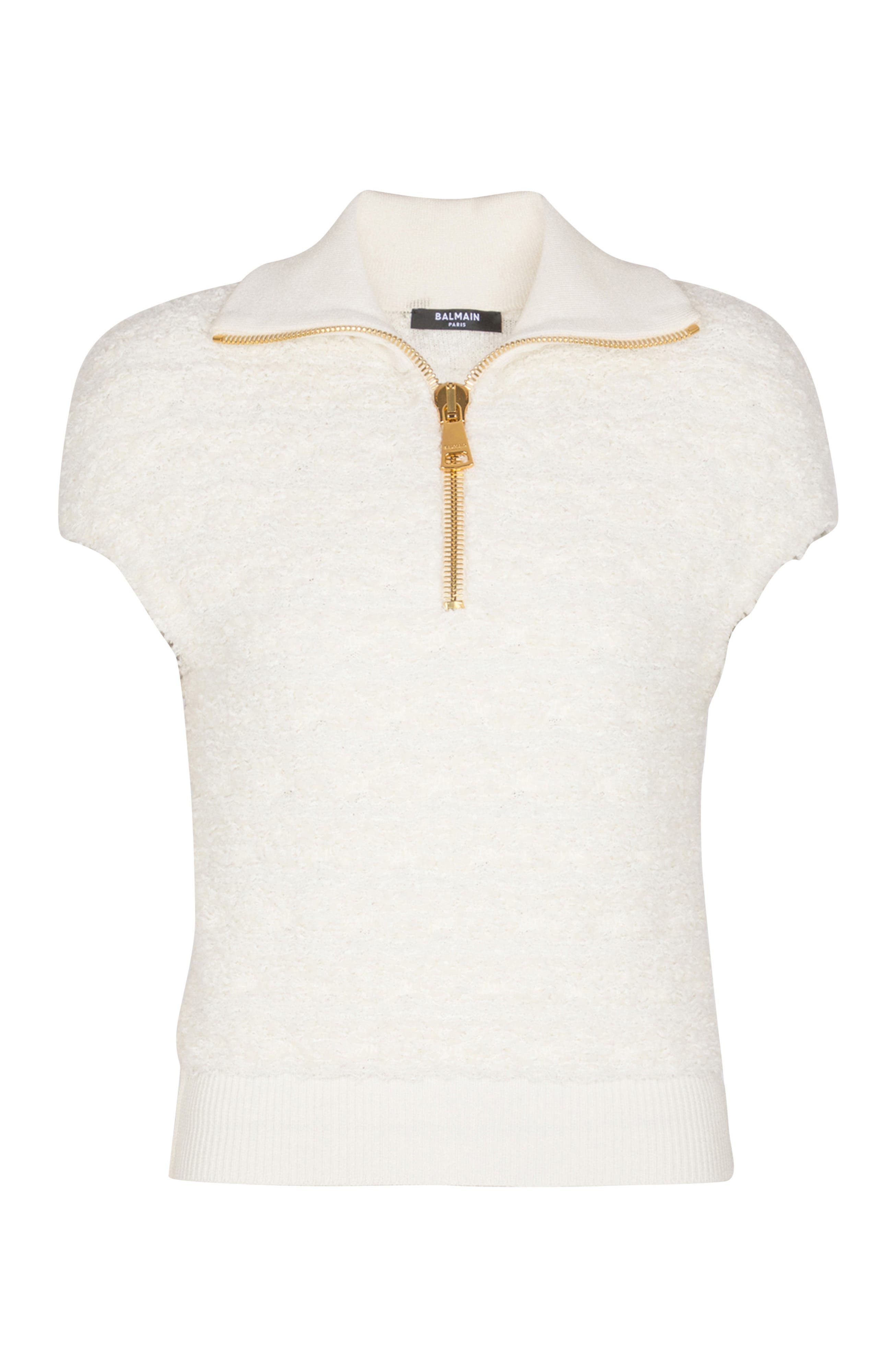 Balmain Tweed Top in Beige at Nordstrom - 5