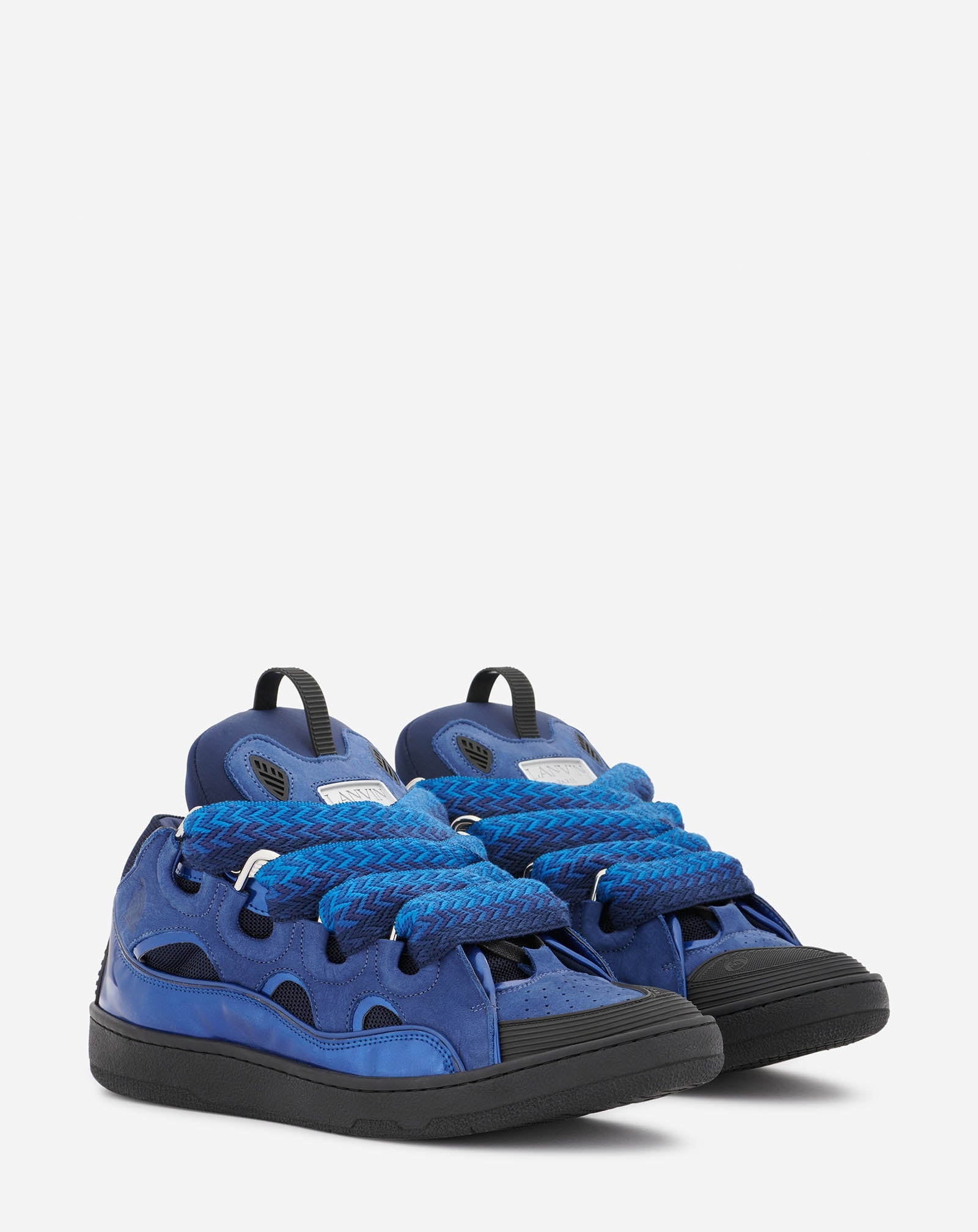 METALLIC LEATHER CURB SNEAKERS - 2