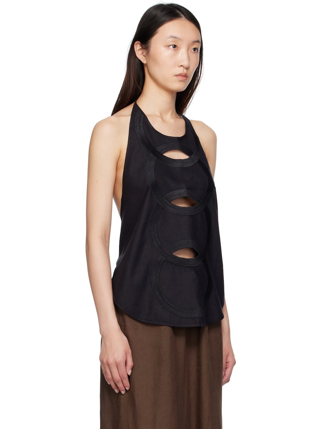 Black Chain Apron Top - 2