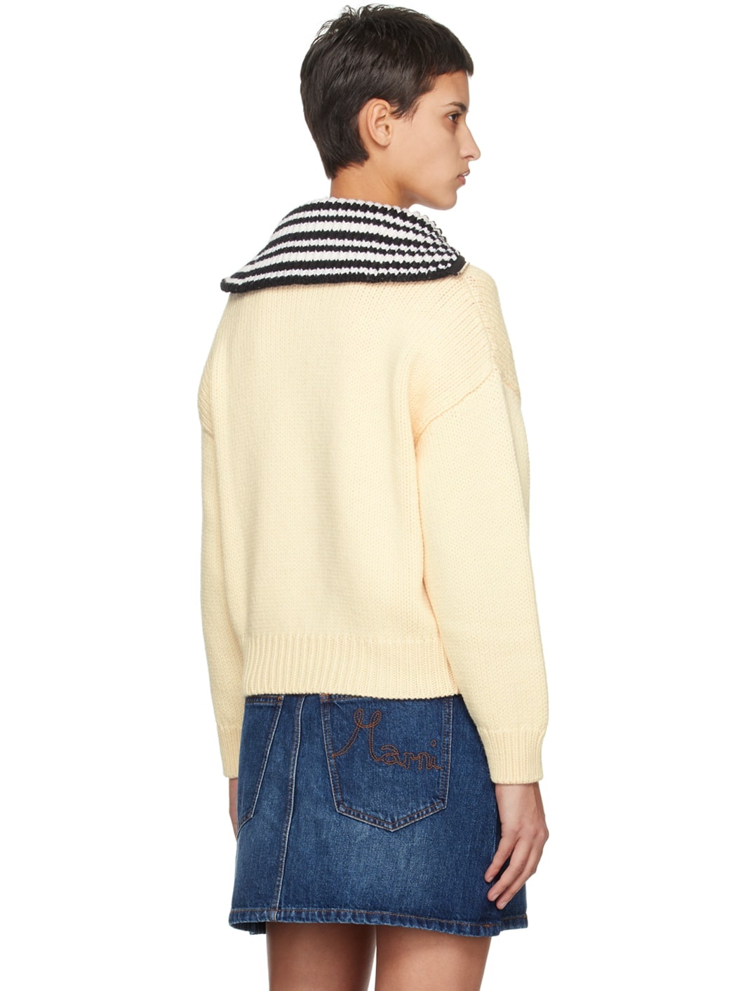 Off-White Half-Zip Sweater - 3