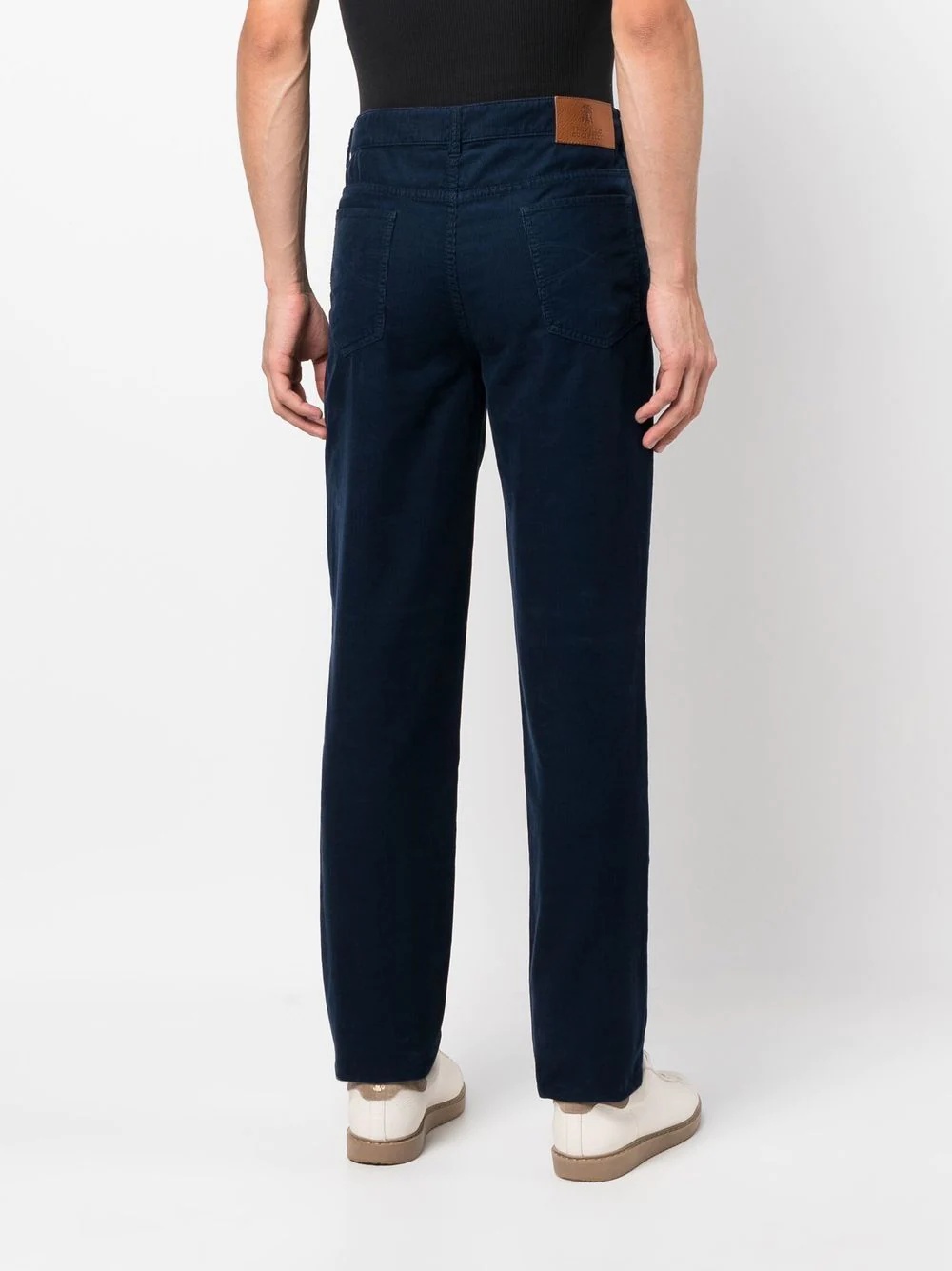 logo-patch straight-leg trousers - 4