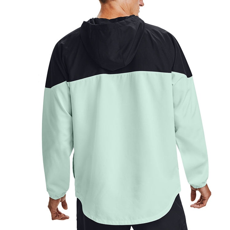 Men's Under Armour Futures Mixed Anorak Jacket Black Green 1358231-002 - 6