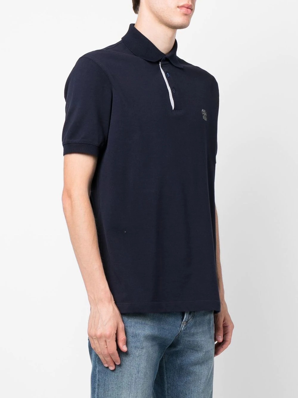 embroidered-logo polo shirt - 3