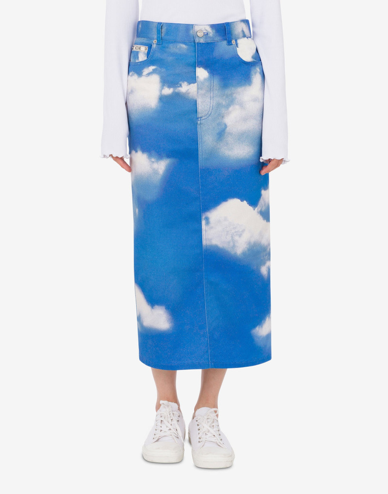Moschino ARCHIVE CLOUDS COTTON BULL SKIRT outlook