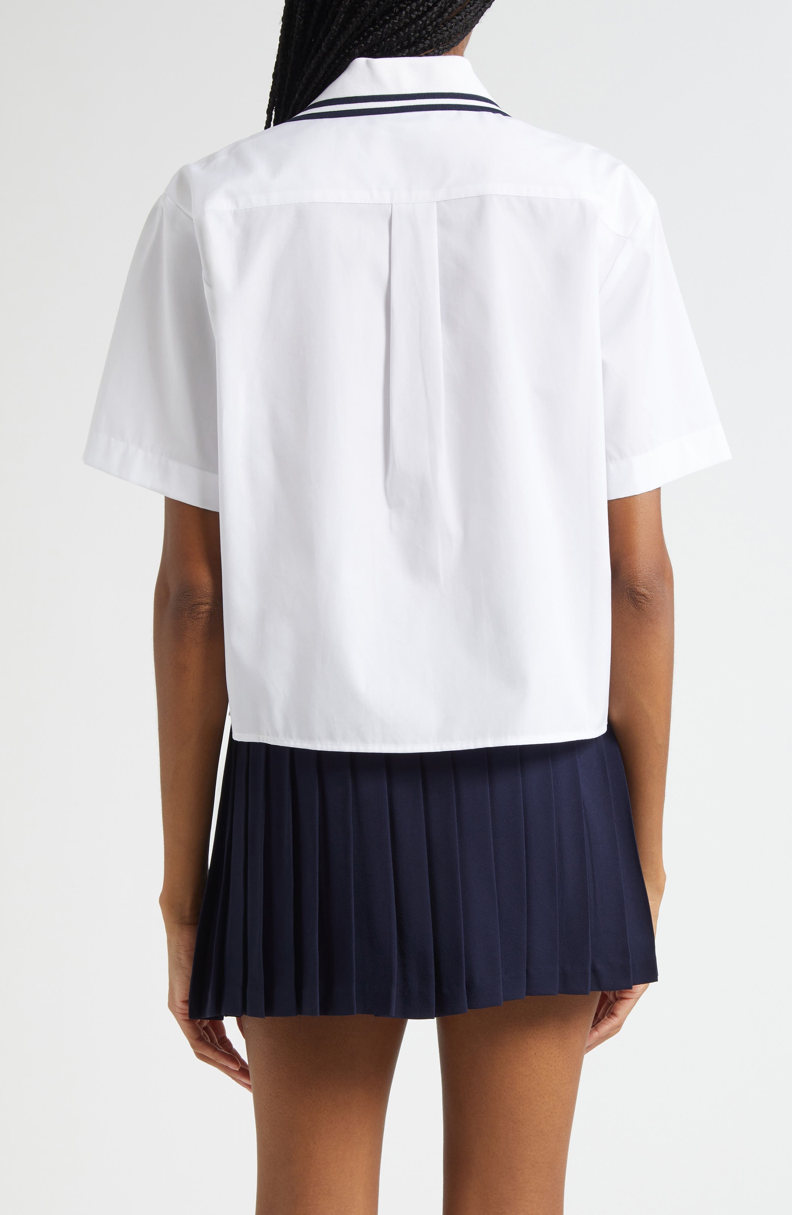 Sporty & Rich SRC Sailor Button-Up Shirt in White at Nordstrom - 3