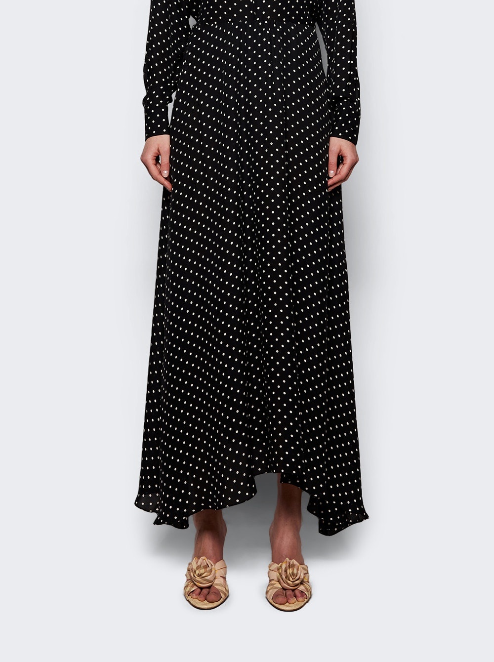Flared Skirt Black Polka Dot - 3