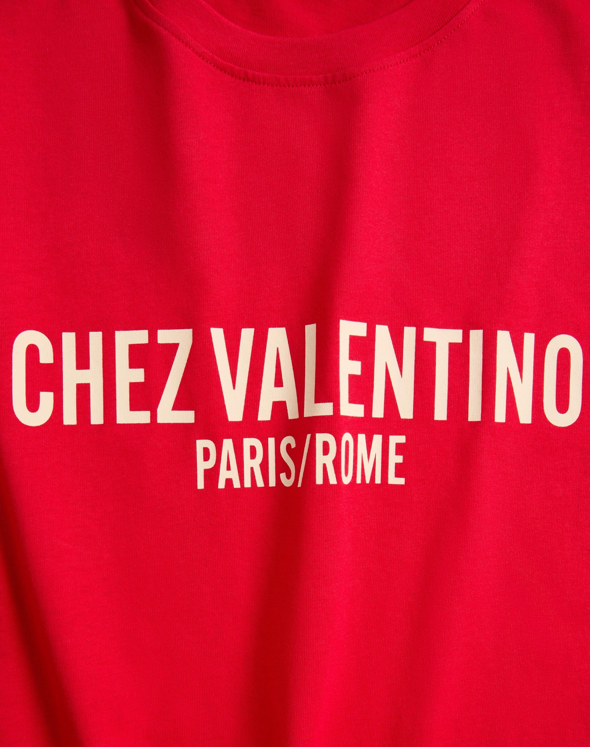 JERSEY COTTON T-SHIRT WITH CHEZ VALENTINO PRINT - 2