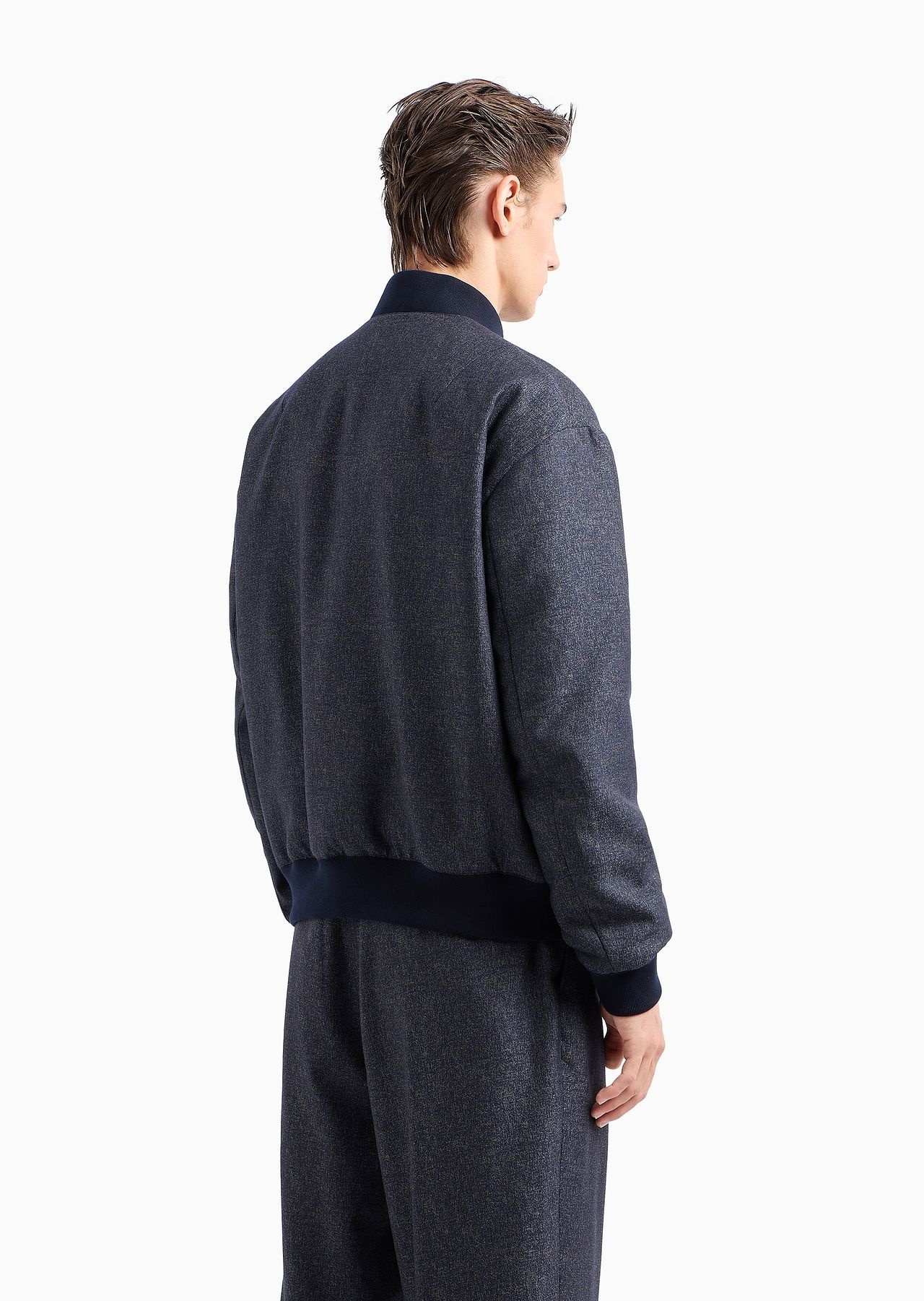 Denim Collection blouson in virgin wool, viscose and silk - 3
