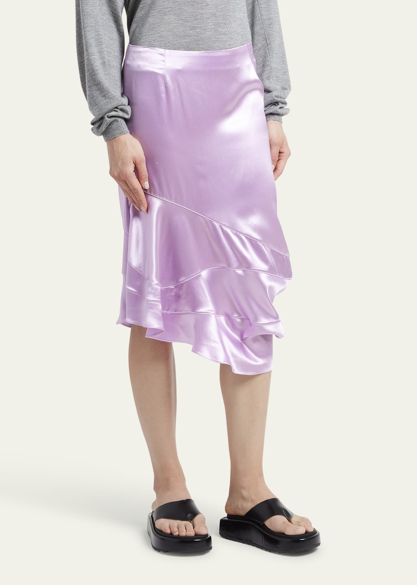 Shiny Asymmetric Skirt - 4