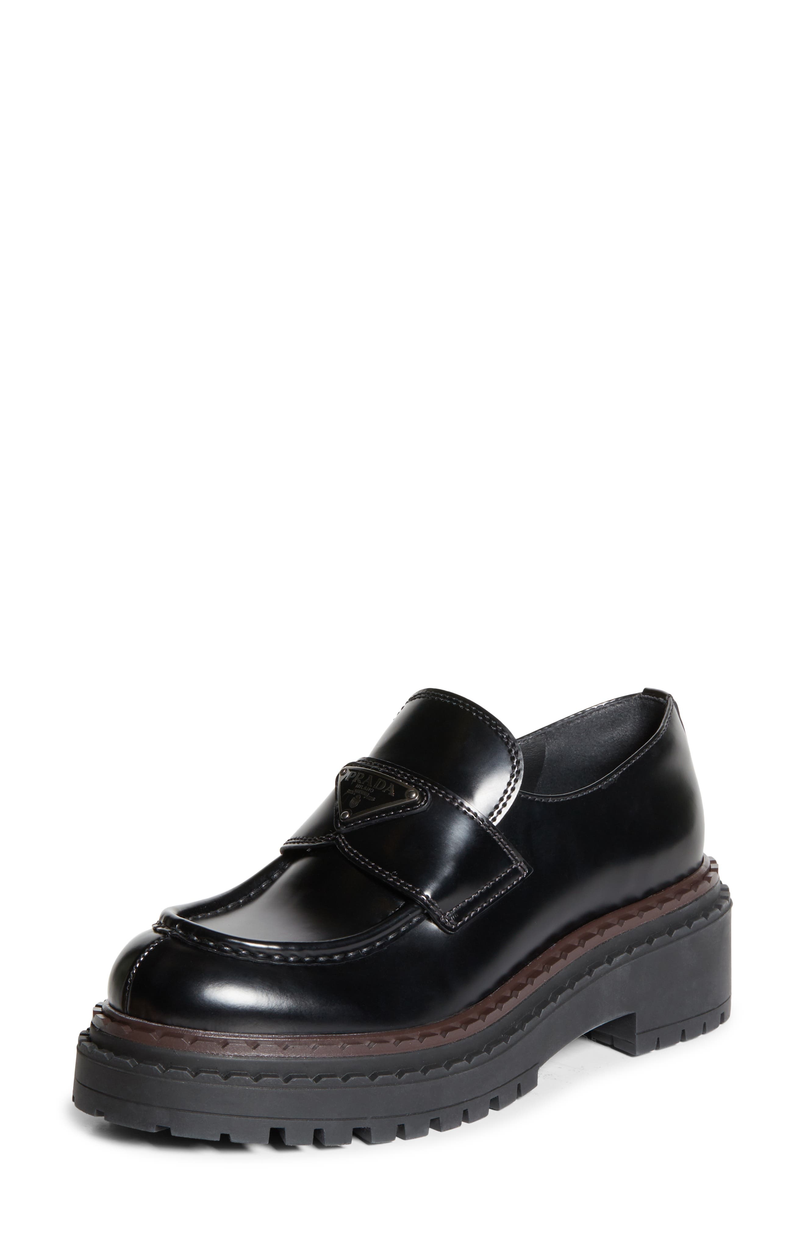 Prada Double Chocolate Platform Loafer in Nero at Nordstrom - 1