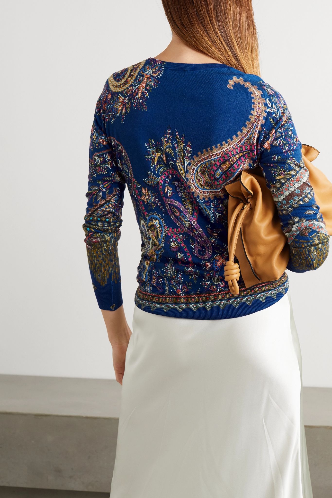 Paisley-print silk and cashmere-blend sweater - 3