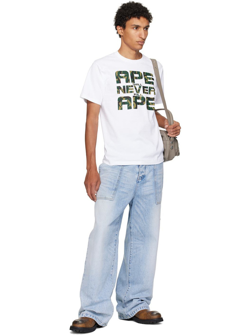 A BATHING APE® White Trial Camo 'ASNKA' T-shirt outlook