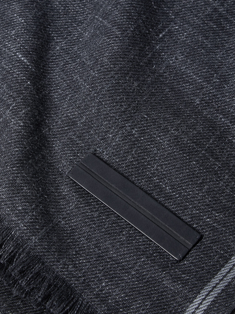 ZEGNA NAVY BLUE CASHMERE AND LINEN SCARF outlook