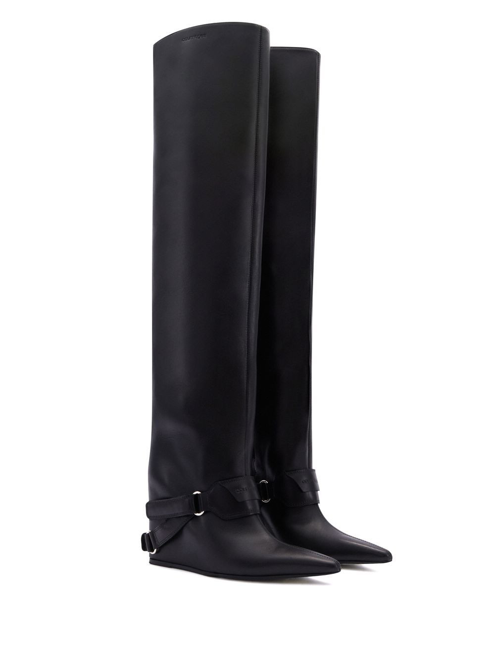 leather wedged boots - 2