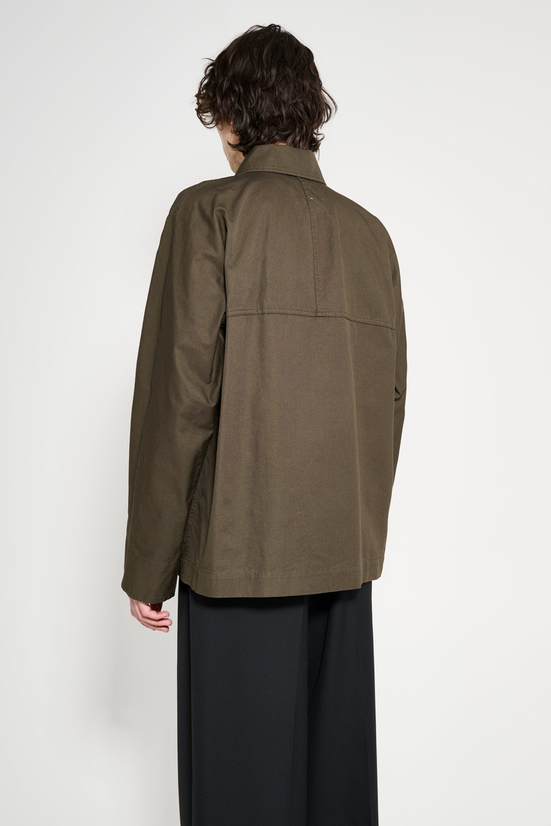 MARGARET HOWELL MARGARET HOWELL MHL RAGLAN JACKET COMPACT COTTON CANVAS UNIFORM GREEN outlook