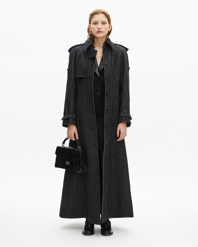 LONG DARK GRAY WOOL COAT 3