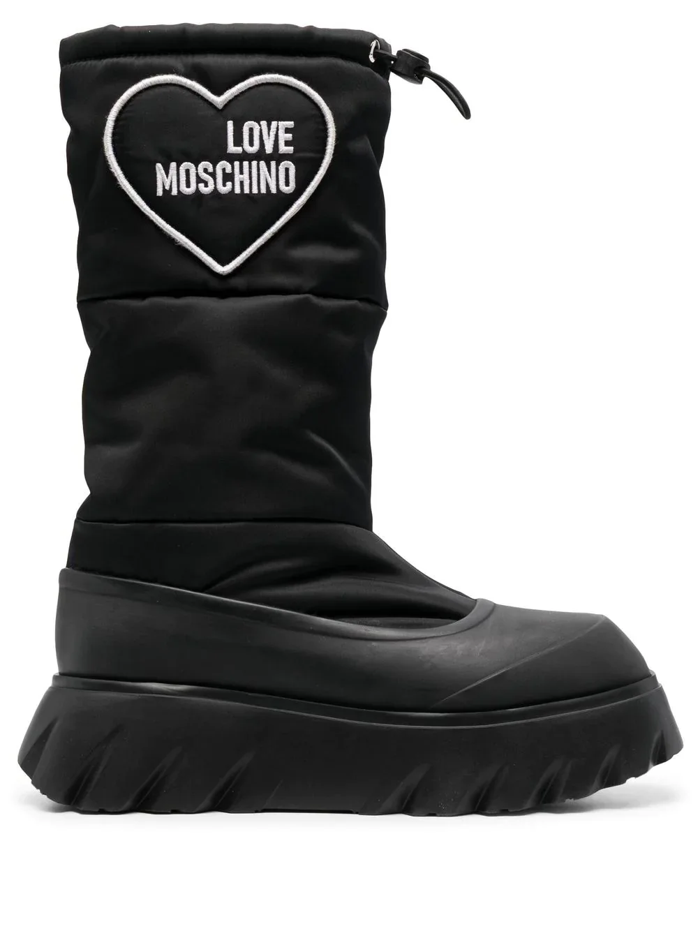 padded heart patch boots - 1