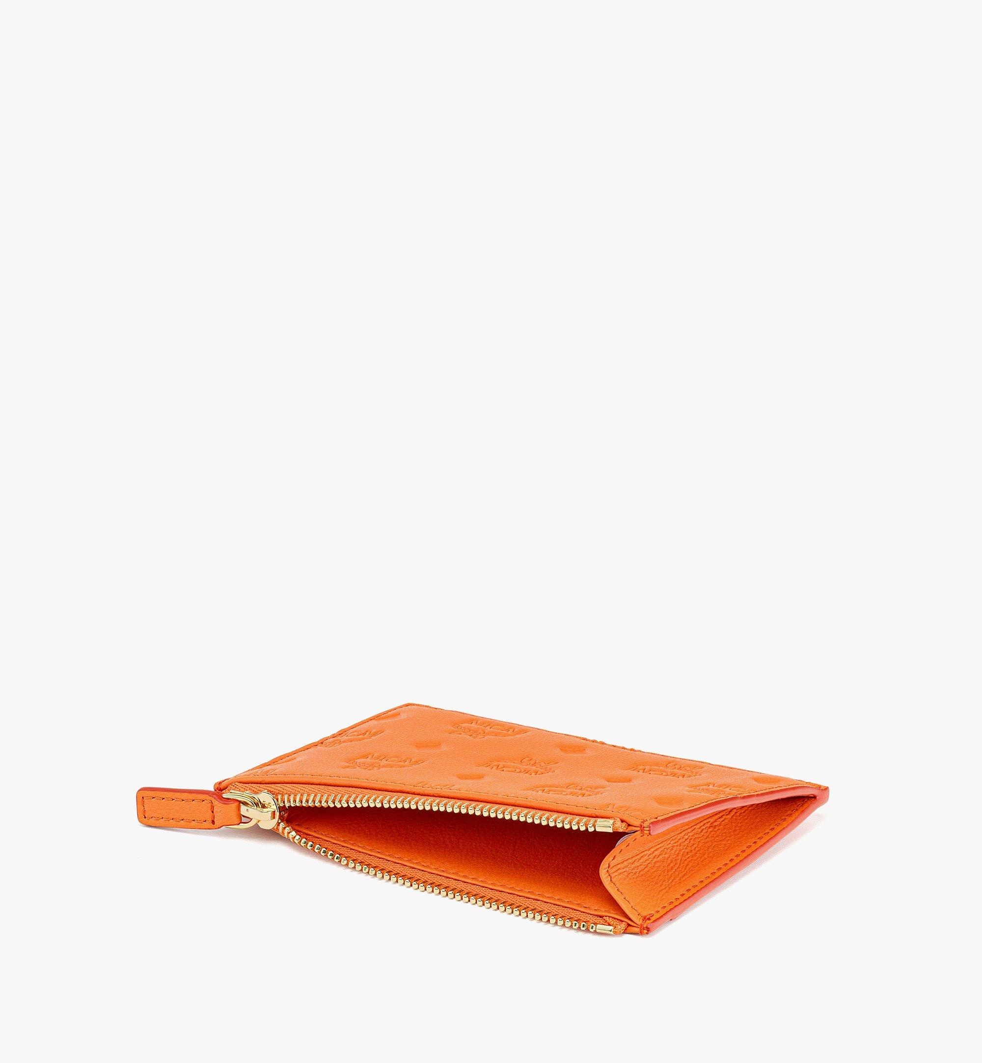 Aren Zip Card Case in Embossed Monogram Leather - 2