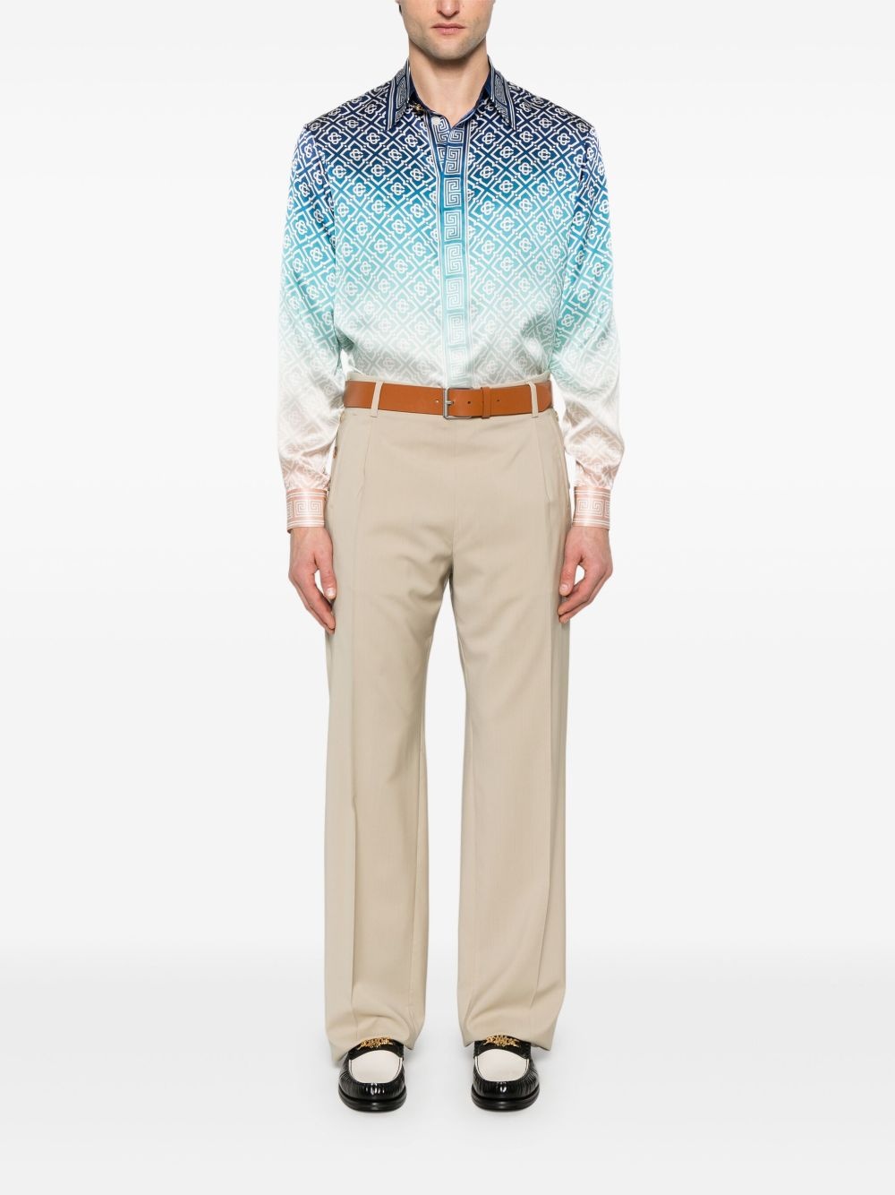 belted straight-leg trousers - 2