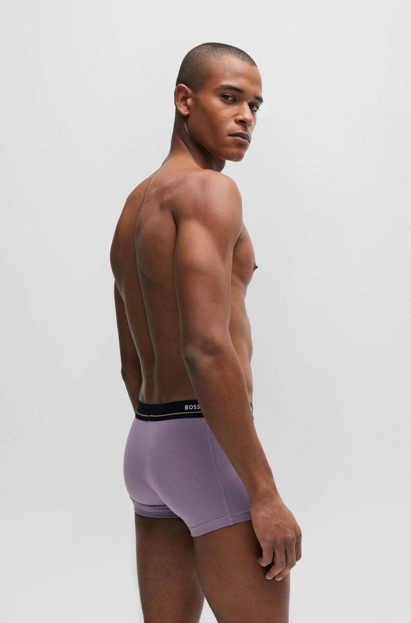 BOSS FIVE-PACK OF STRETCH-COTTON TRUNKS WITH LOGO WAISTBANDS outlook