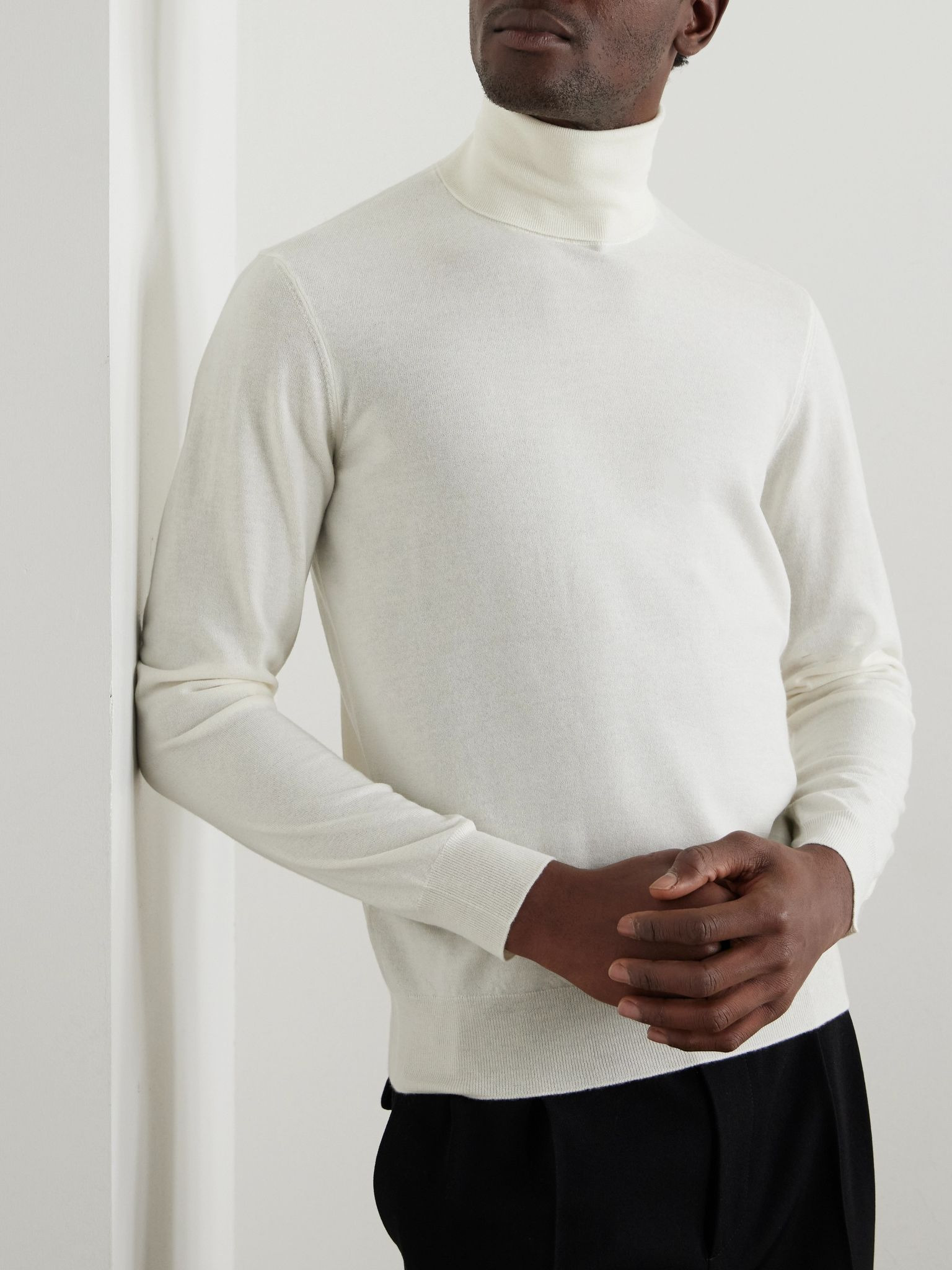 Cashmere Rollneck Sweater Off-white - 3