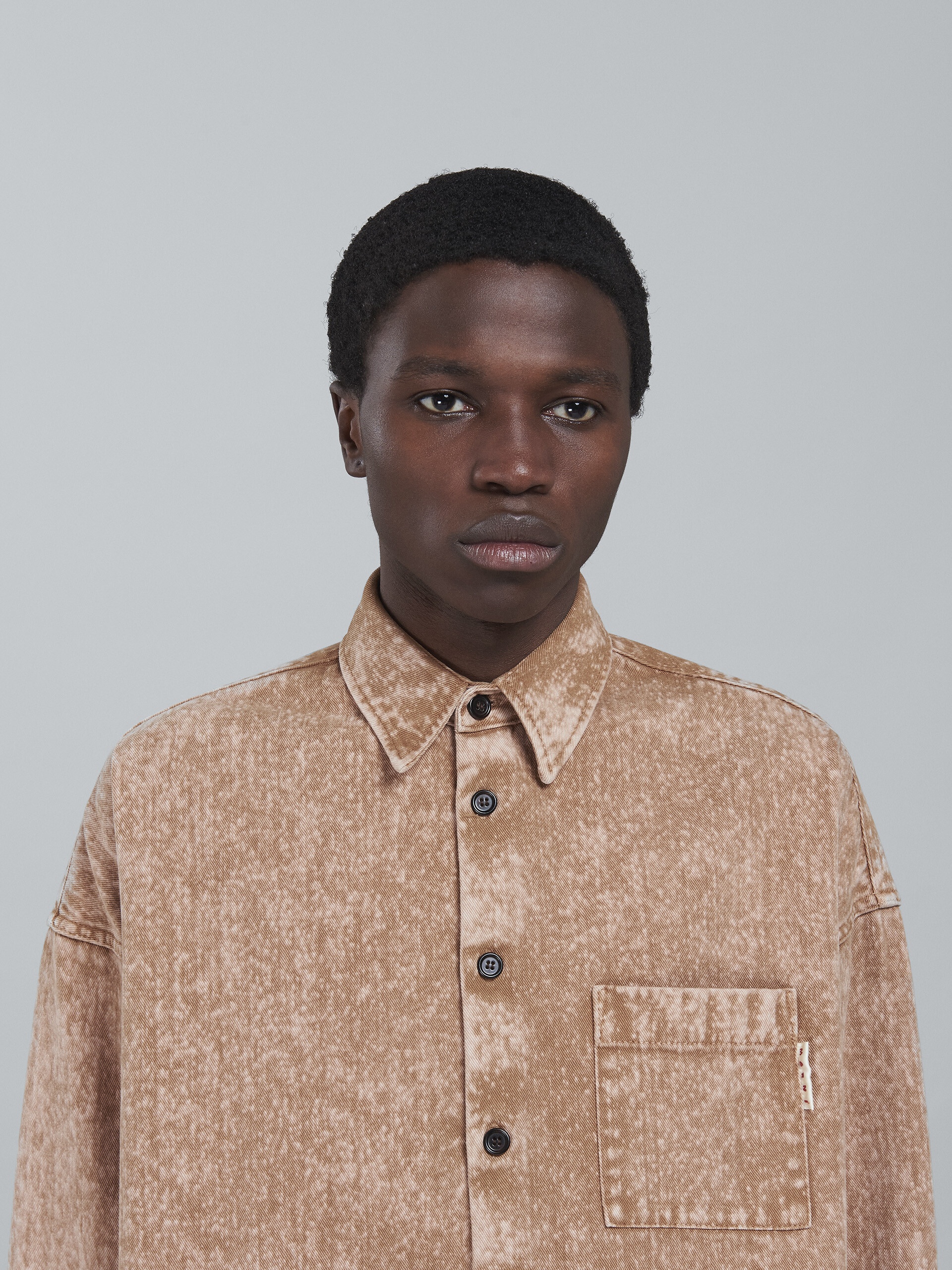 MARBLE-DYED DENIM SHIRT - 4