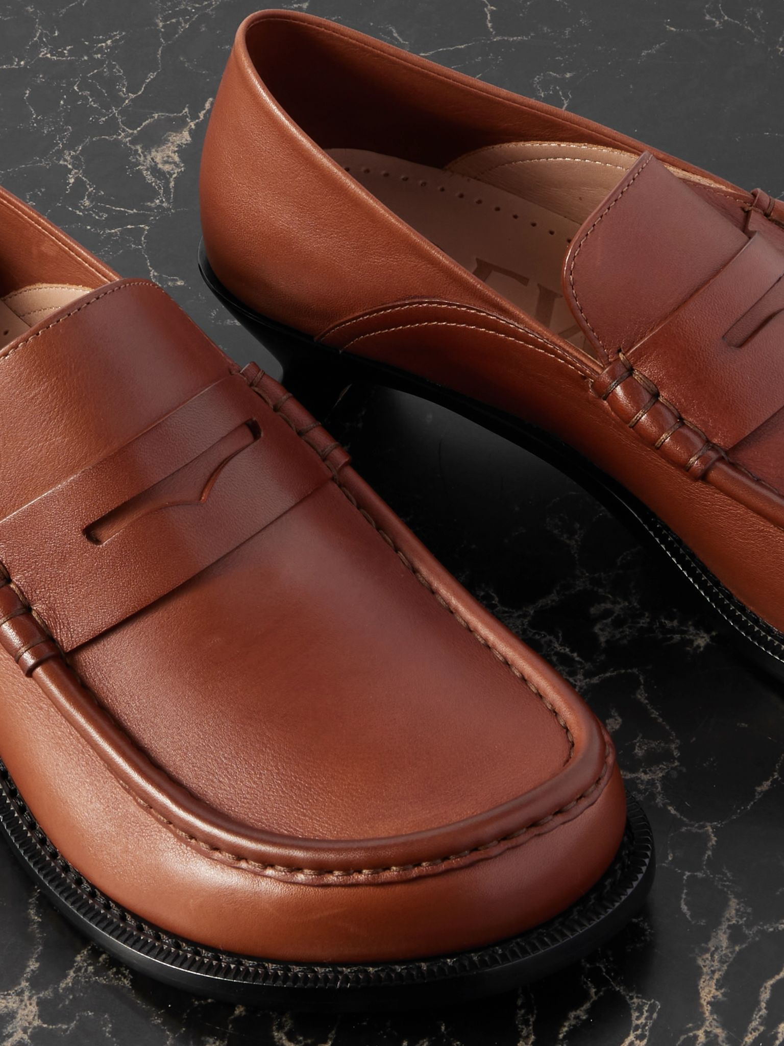 Campo leather pumps Brick - 4