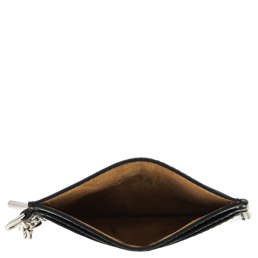 Alexander Mcqueen Black / Caramel / Silver Men's T-Bar Card Holder - 4