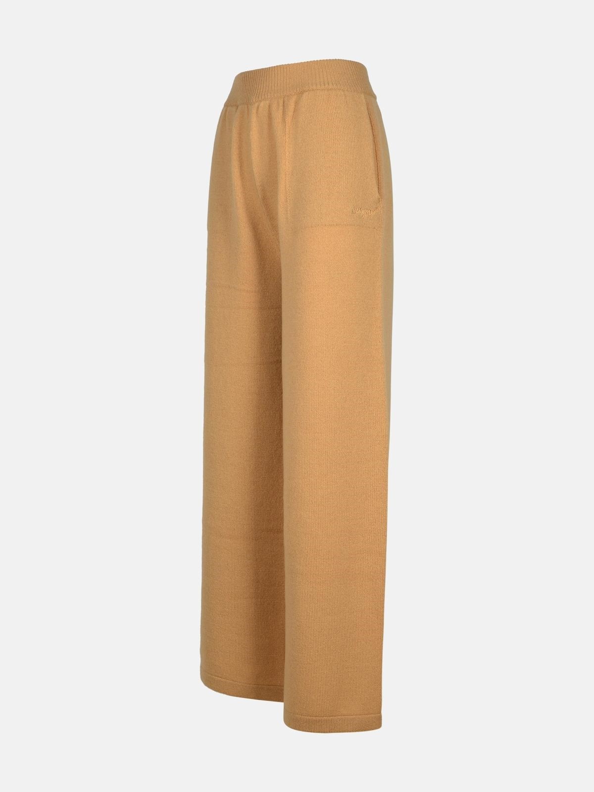 BEIGE CASHMERE BLEND TROUSERS - 2