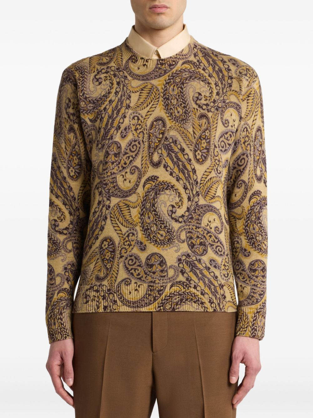 paisley-print wool sweater - 3