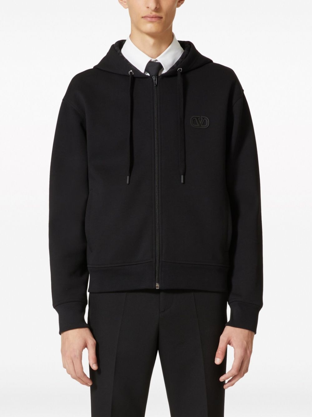 VLogo Signature zip-up hoodie - 3