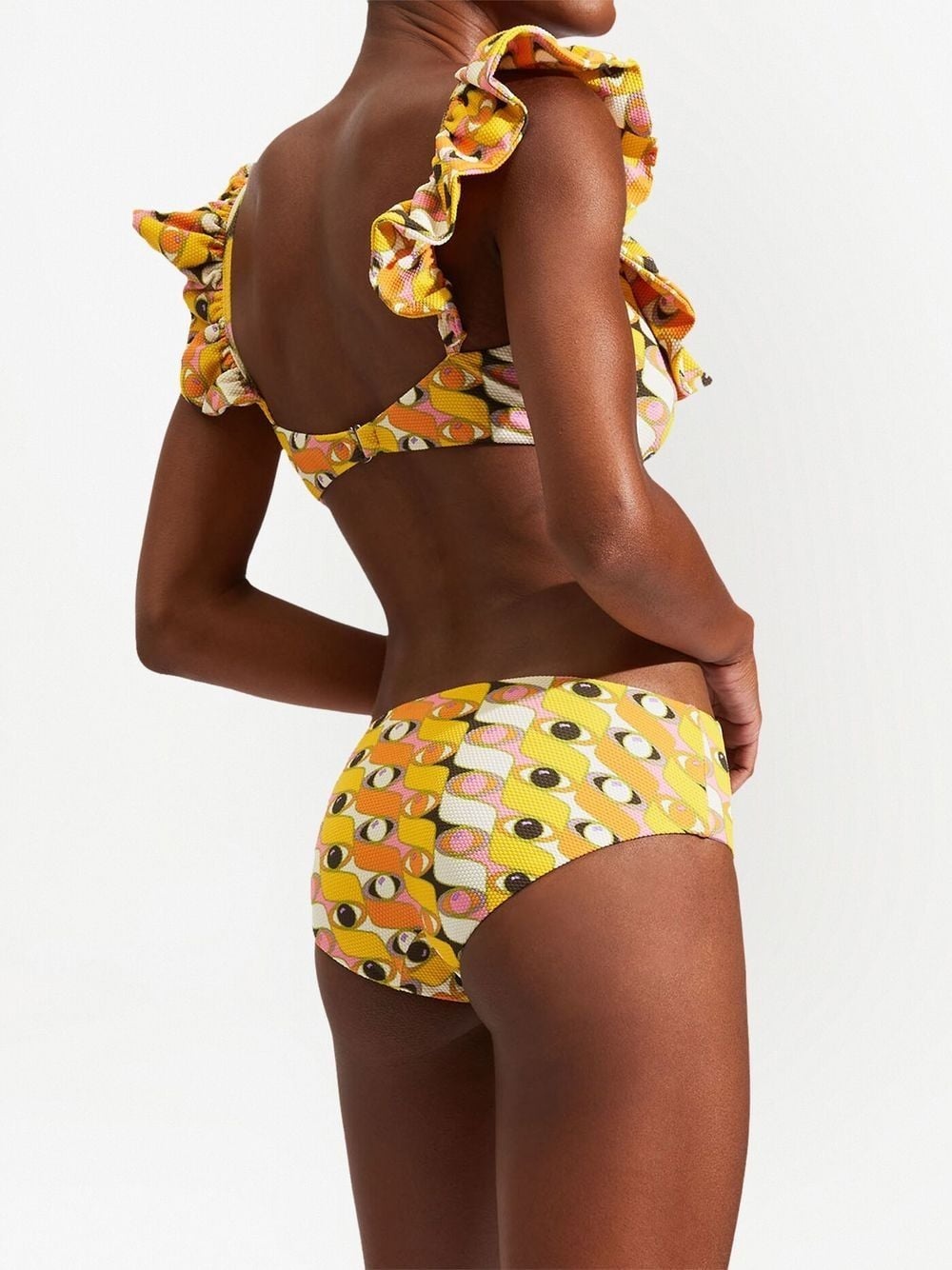 Ruffle graphic-print bikini top - 3