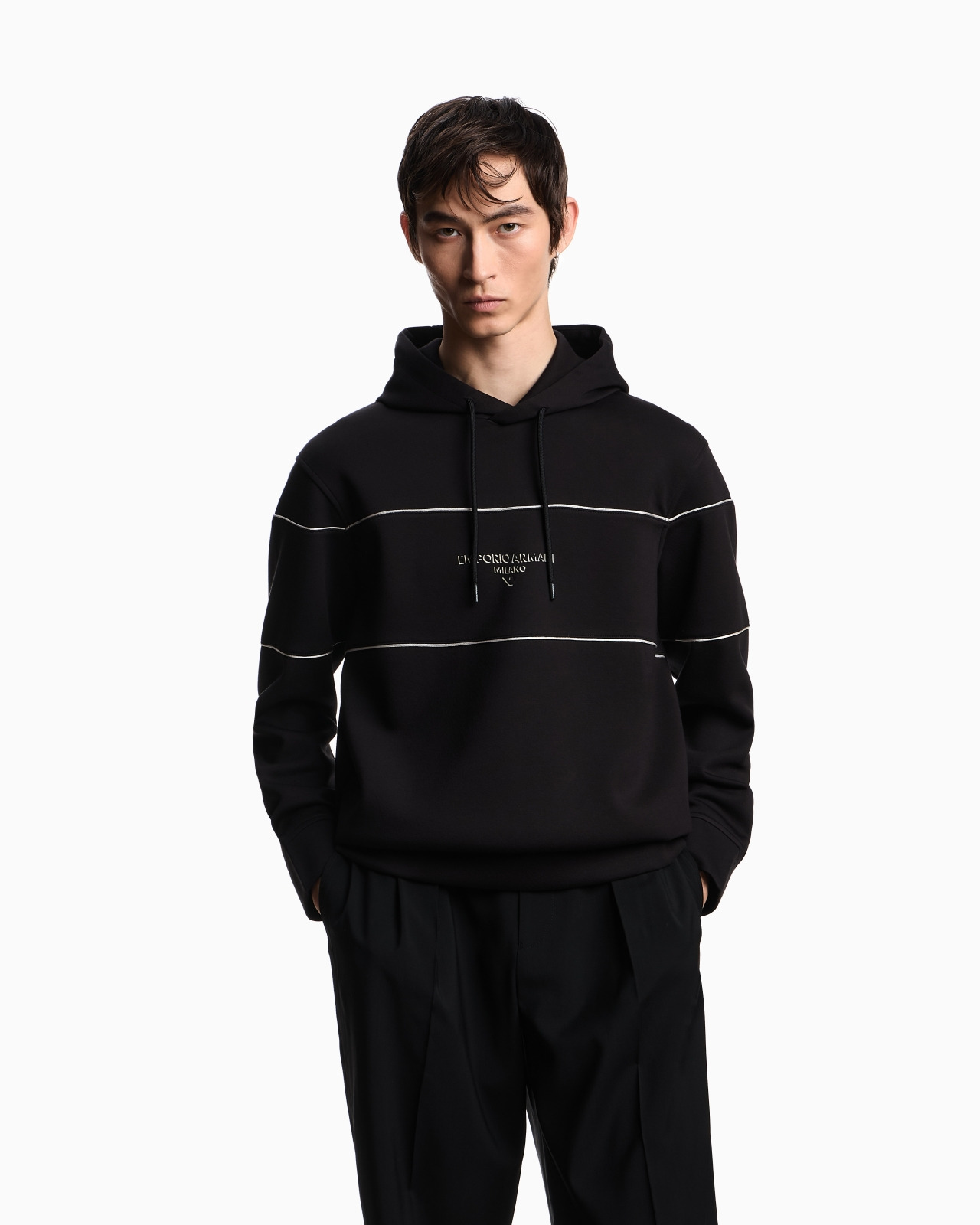 DOUBLE-JERSEY HOODED SWEATSHIRT WITH 3D-EFFECT LOGO - 4