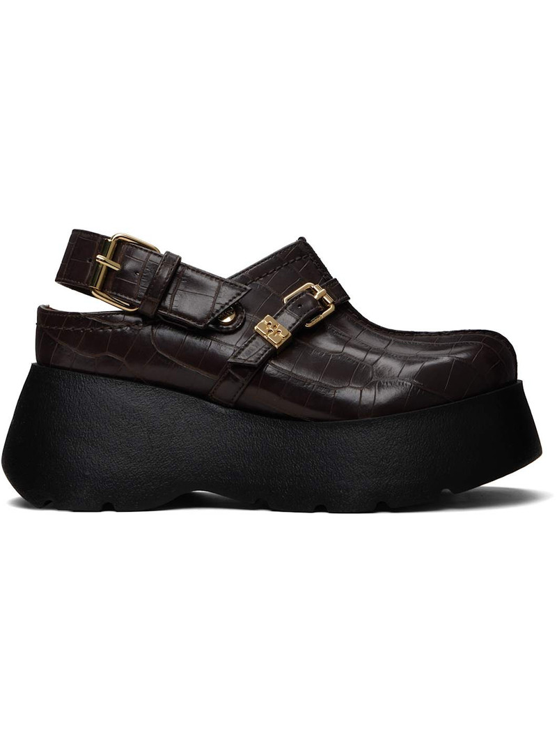 Brown Platform Clog Loafers 1