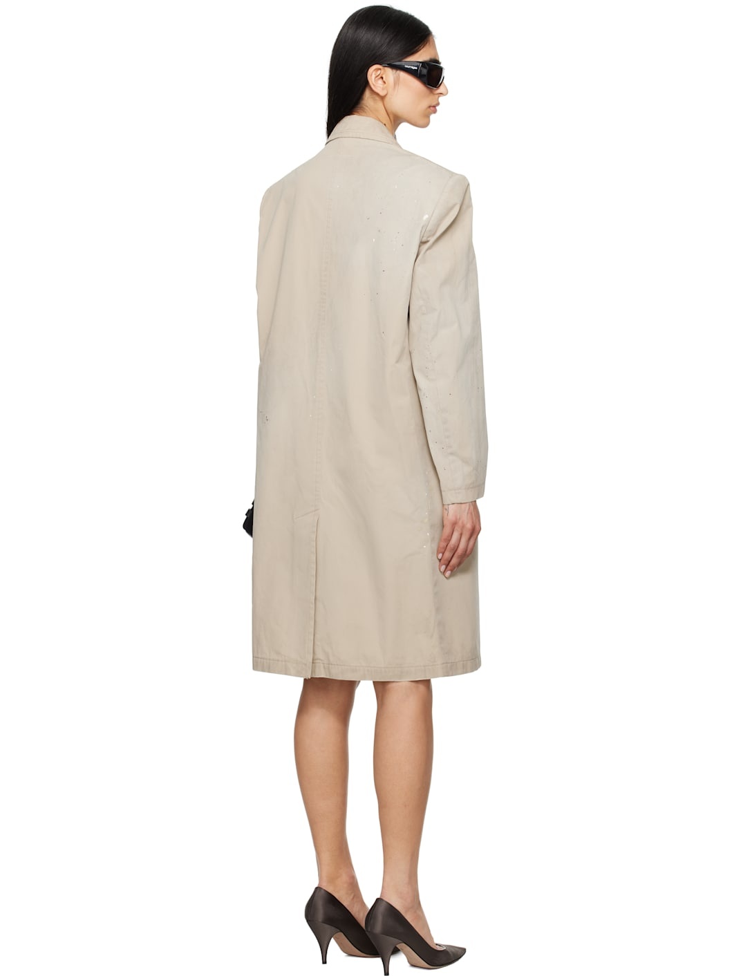 Beige Cotton Gabardine Trench Coat - 3
