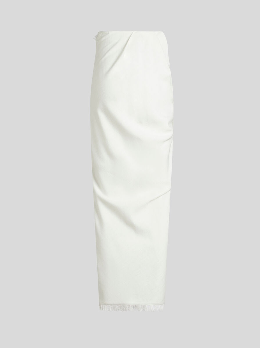 SLUB FABRIC SKIRT - 6