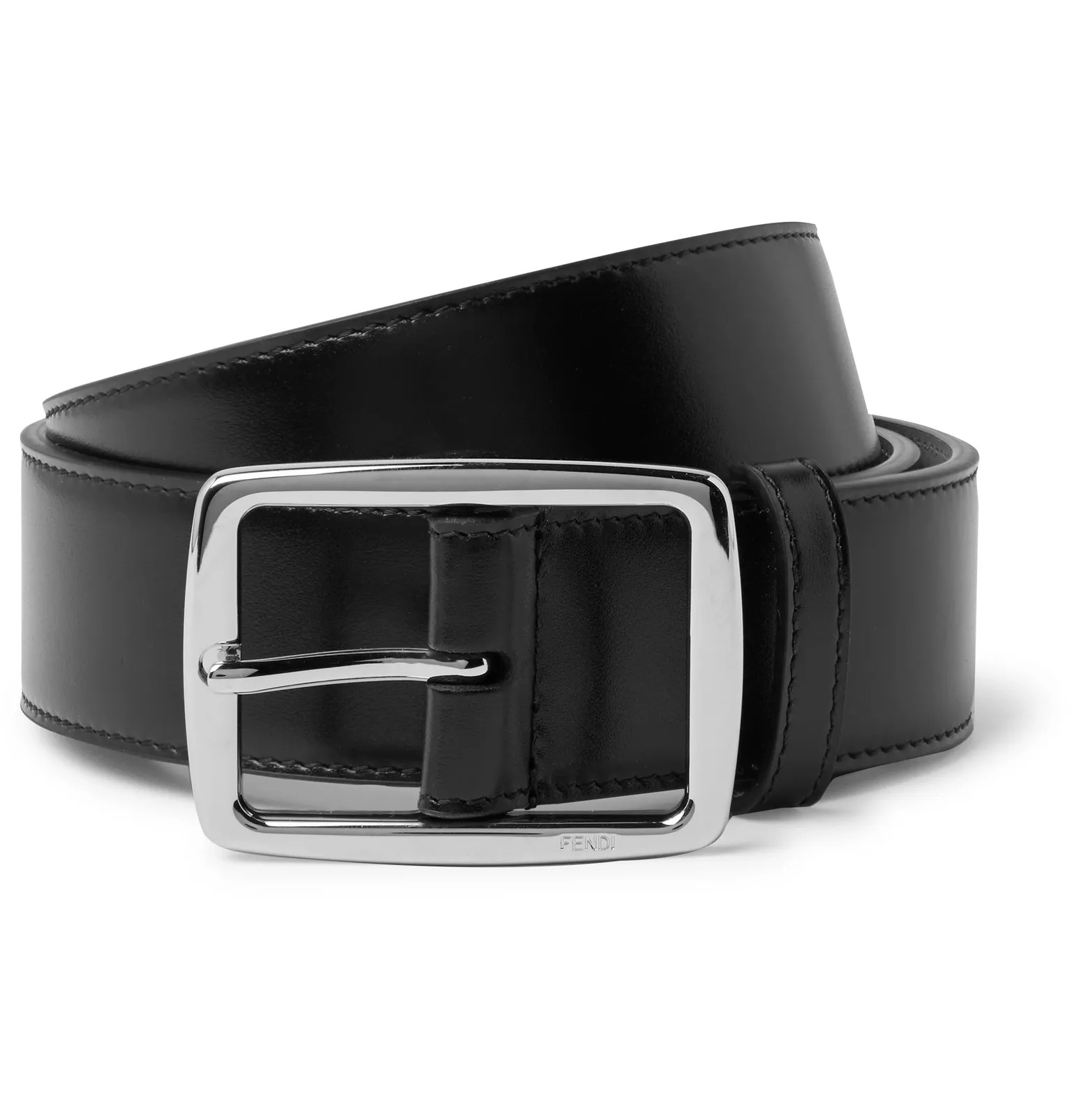 3.5 cm Logo-Debossed Leather Belt - 1