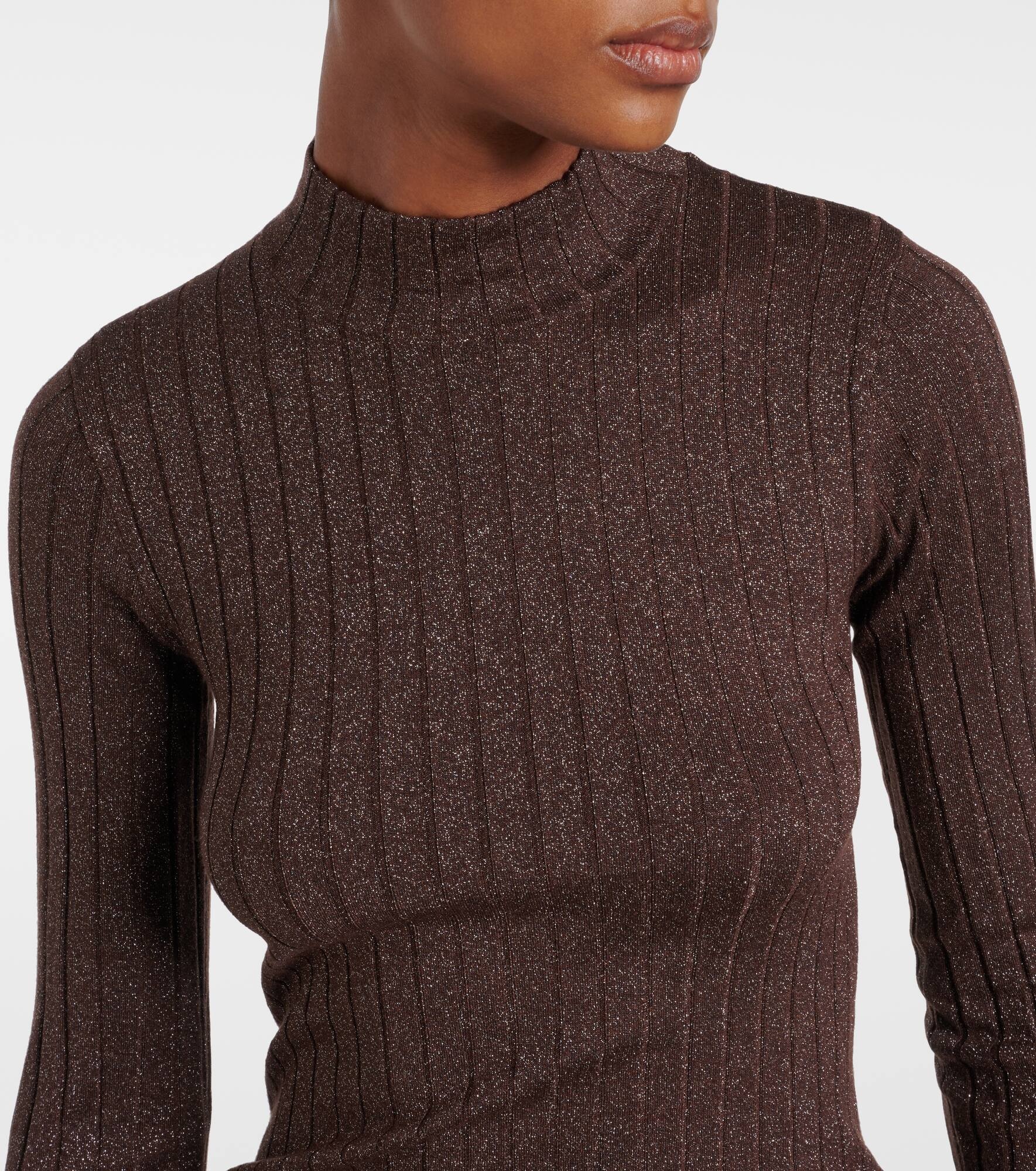 Ribbed-knit cashmere and silk-blend top - 4