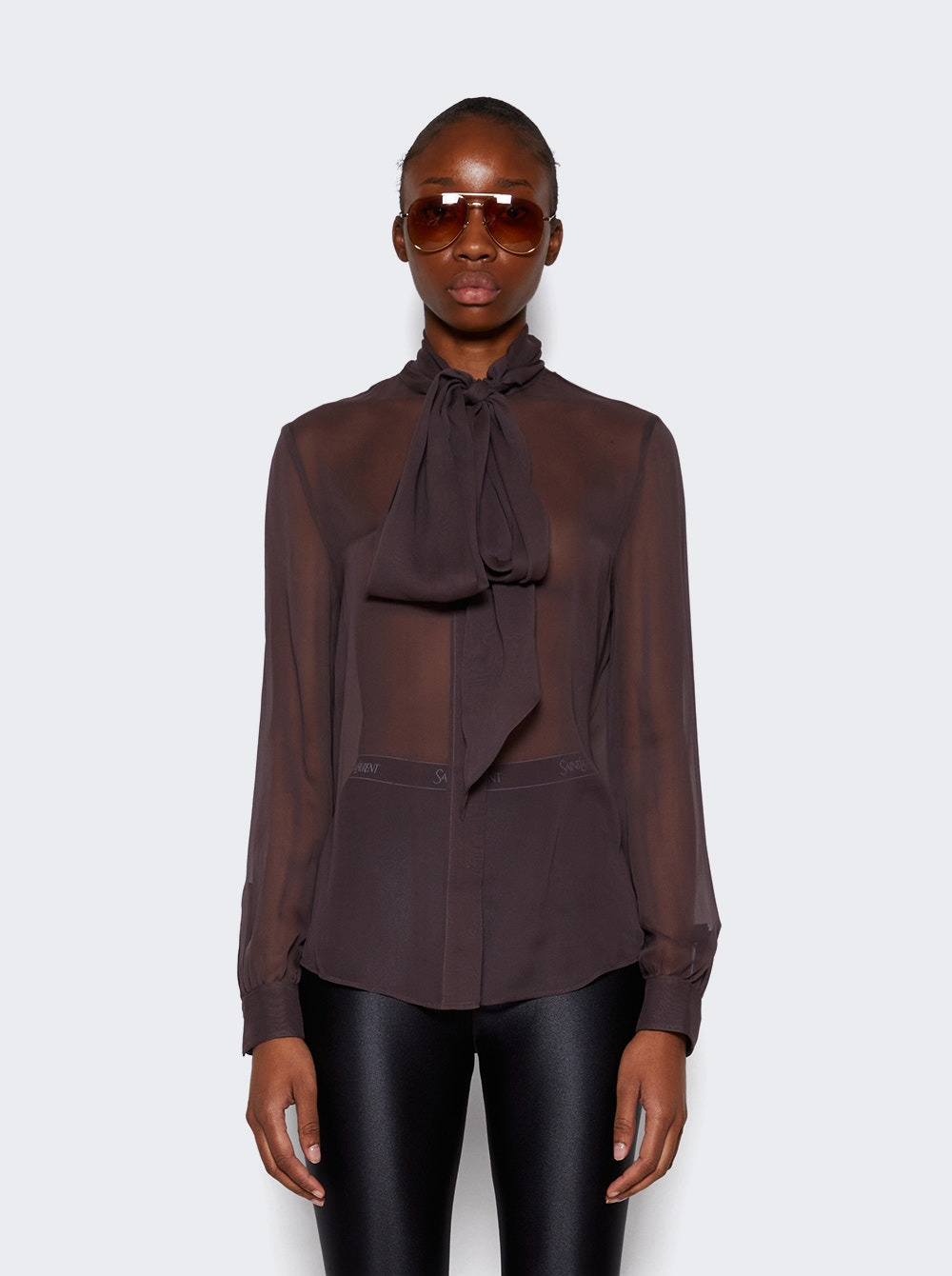 Silk Muslin Crepe Blouse Amethyst Flume - 3