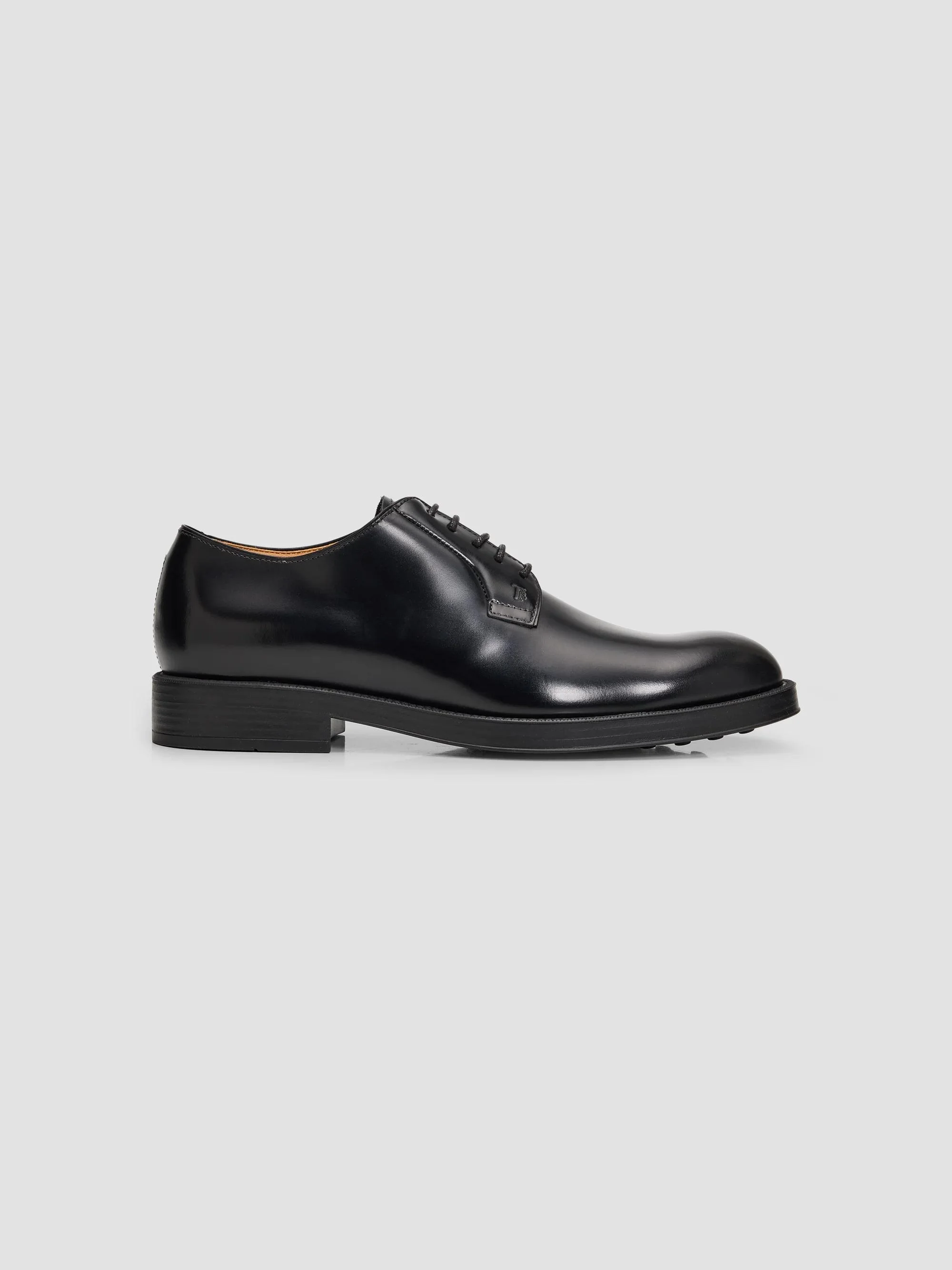 Men's Polished Leather Derbys - Black - 1