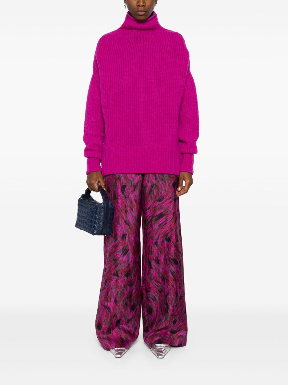 brush stroke-printed trousers - 2