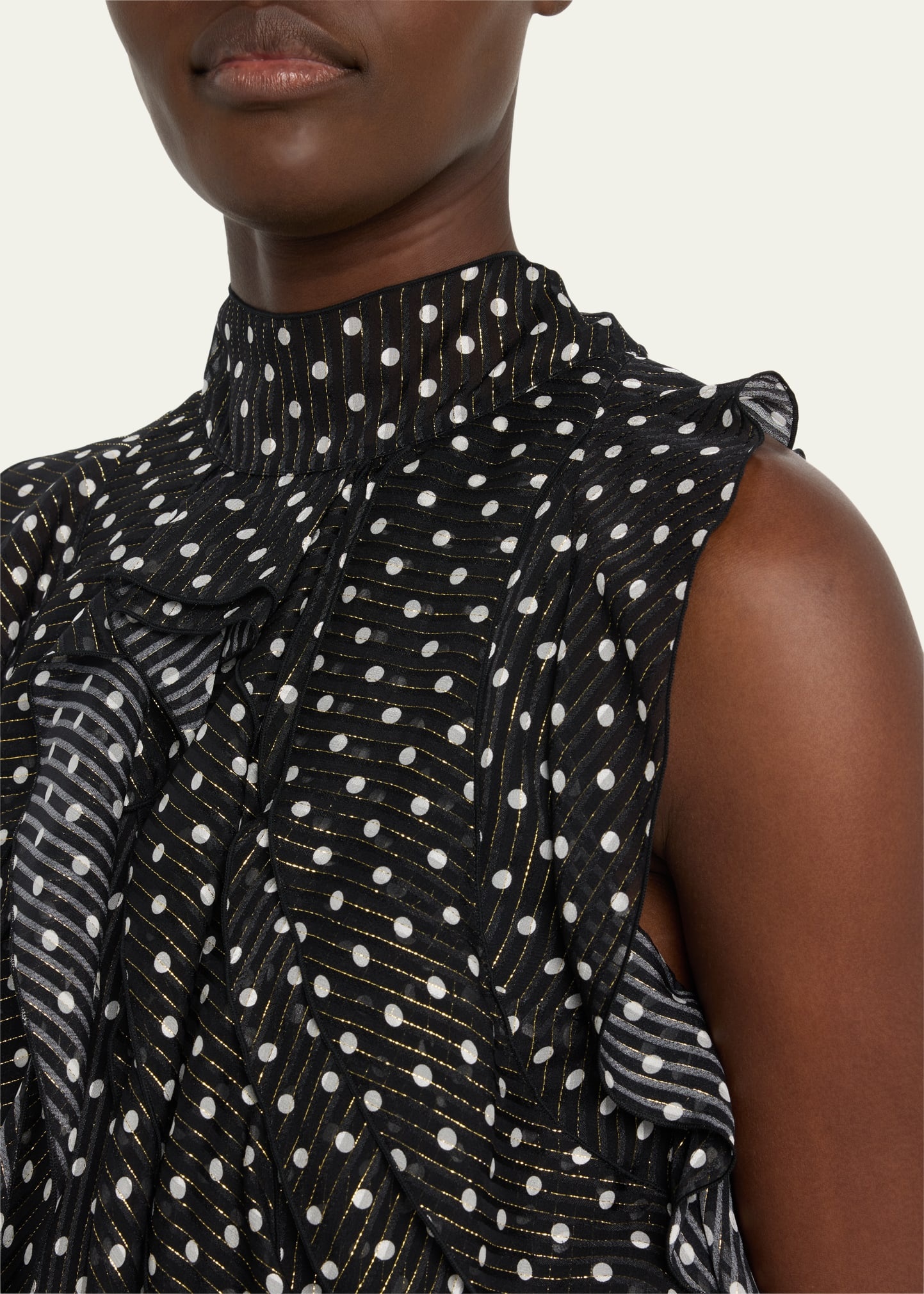 Burberry Cate Polka Dot Ruffle Chiffon Dress