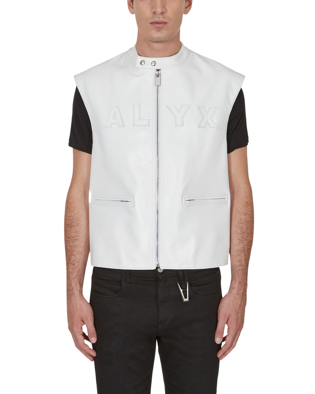 LEATHER LOGO RACER VEST - 2
