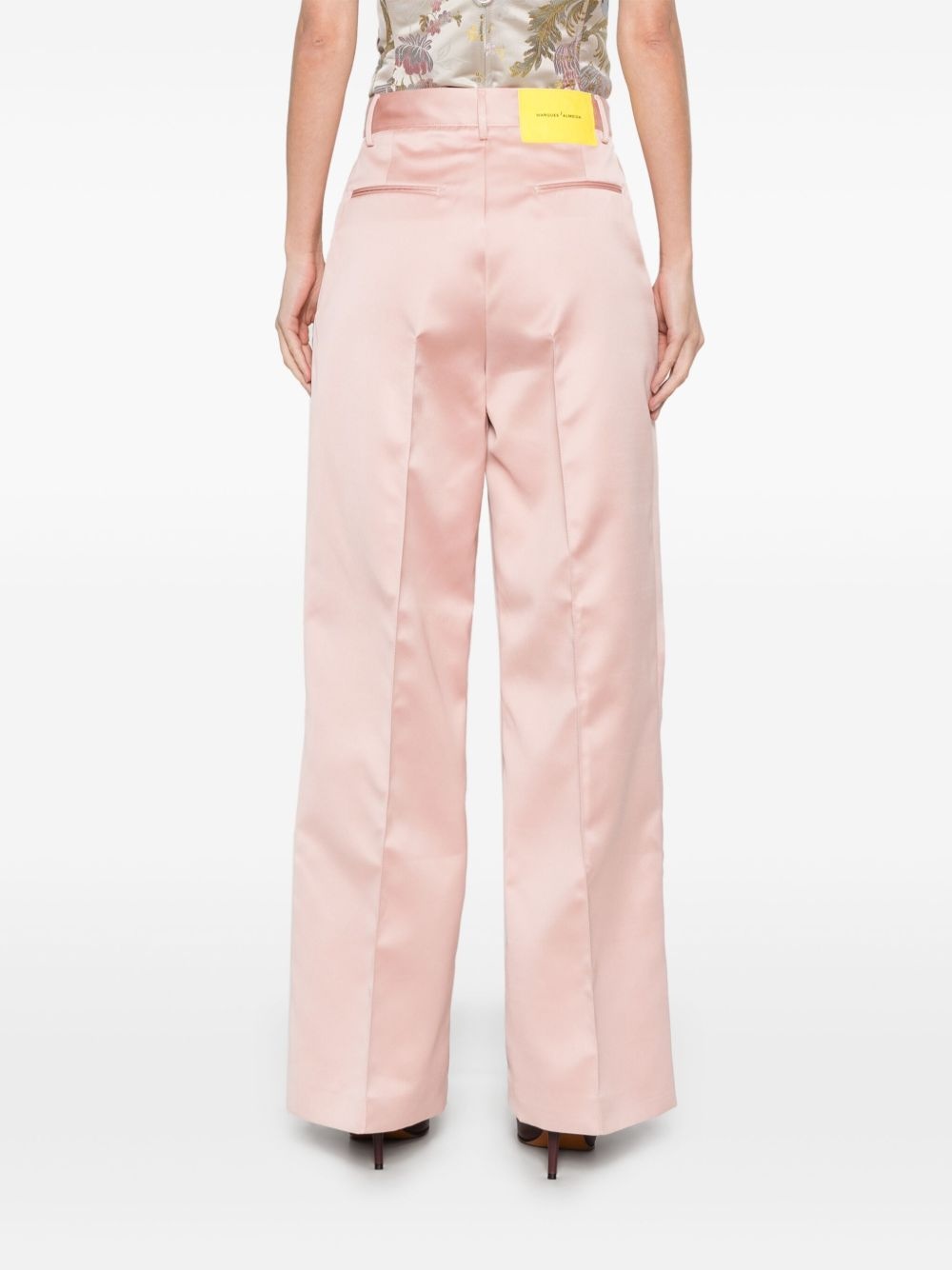 duchesse-satin wide-leg trousers - 4