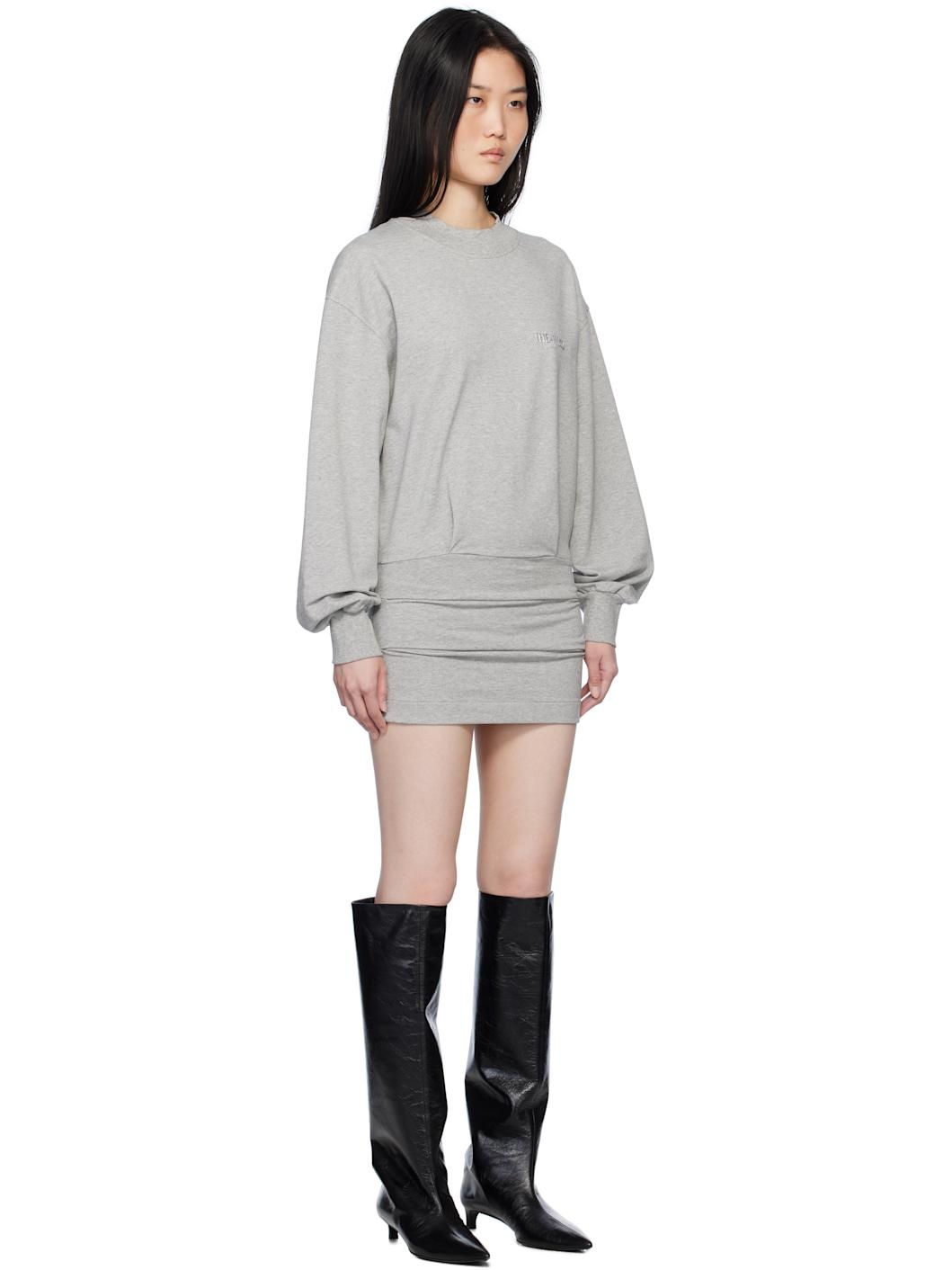 Gray Sweater Minidress - 2