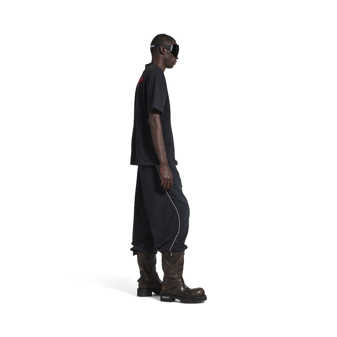 Men's Balenciaga Back T-shirt Medium Fit in Faded Black/red - 3